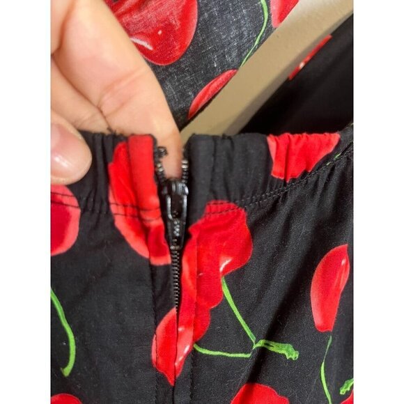 Torrid Dress 12 Black Skater Cherry Retro Pinup Fairy Goth Whimsical Punk - Picture 12 of 16